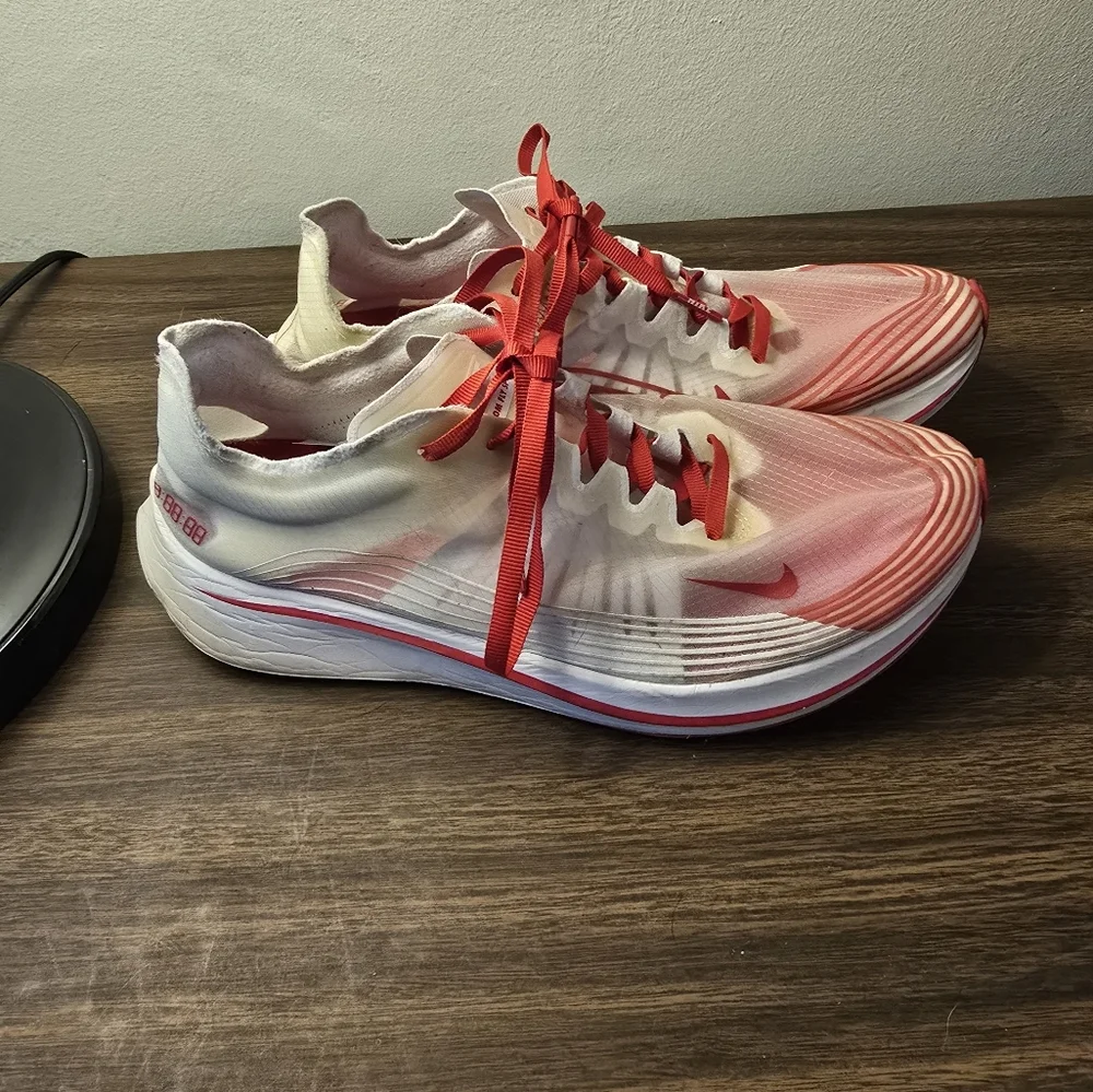 Nike Zoom Fly Sp Sneaker White/university Red Racing Shoes Size 8